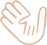 Icona stilizzata rappresentante una mano aperta evocativa dei servizi cimiteriali