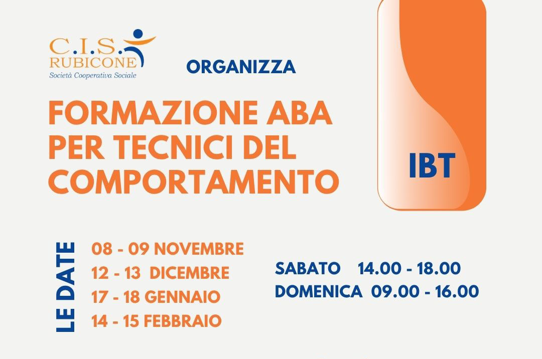 Formazione ABA per tecnici del comportamento – Inizio a Novembre 2025