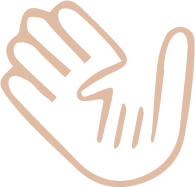 Icona stilizzata rappresentante una mano aperta evocativa dei servizi cimiteriali